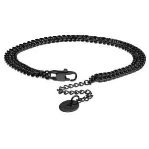 styles dernier cri Arkai Bracelet Rico – Gourmette à Double Chaîne Noire 12