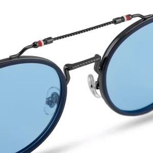 Lucleon Occasus | Lunettes De Soleil Bleues à Verres Ronds Polarisés Et Double Pont mode tendance 18