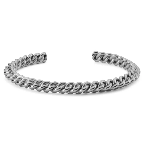 Promotio de vente Fort Tempus Bracelet Manchette à Maillons Argentés 1