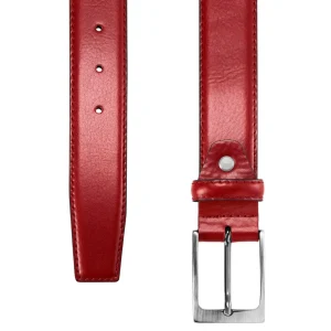 Prestation Et Rapide Salt & Hide Ceinture En Cuir Rouge Homer 9