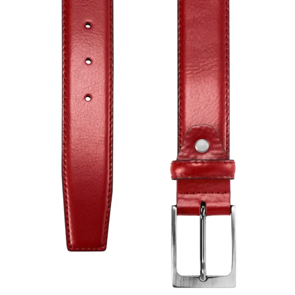 Prestation Et Rapide Salt & Hide Ceinture En Cuir Rouge Homer 3