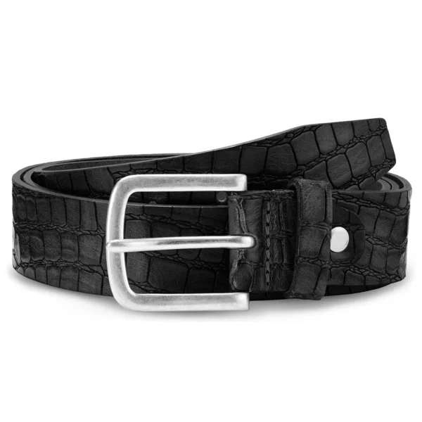 Salt & Hide Ceinture Noire En Cuir Pleine Fleur Harvy Boutique 1