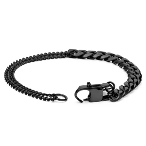 Lucleon Bracelet Couleur Gris Gunmetal Carlos Amager à Double Maille Gourmette ﻿soldes 10