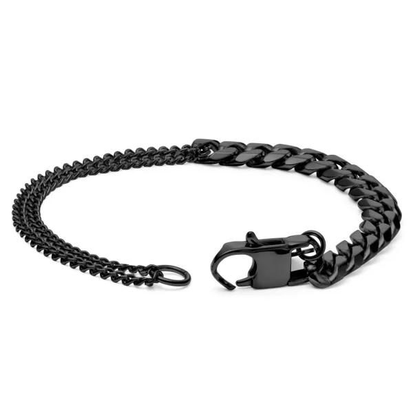 Lucleon Bracelet Couleur Gris Gunmetal Carlos Amager à Double Maille Gourmette ﻿soldes 3