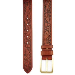 Collin Rowe Ceinture En Cuir Marron-rouge Artistique achat 7