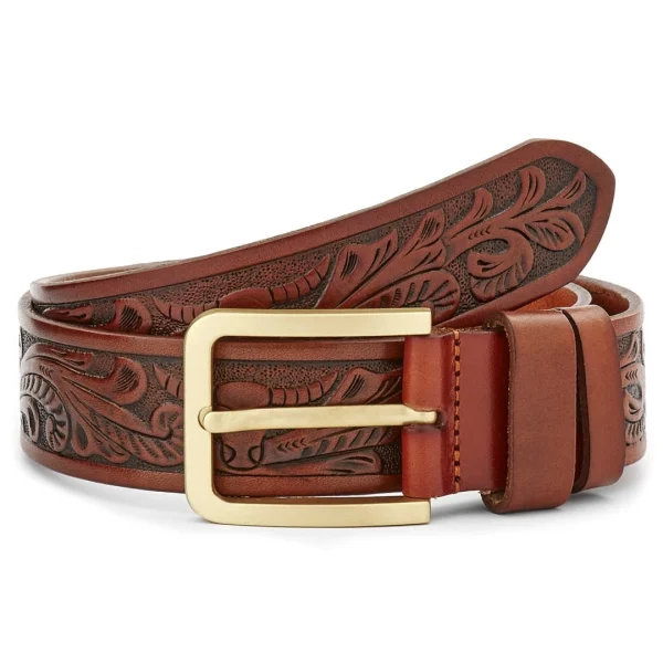 Collin Rowe Ceinture En Cuir Marron-rouge Artistique achat 1