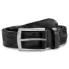 BSWK Vincio | Ceinture Noire En Cuir Pleine Fleur Avec Imprimé Croco prix pas cher 17