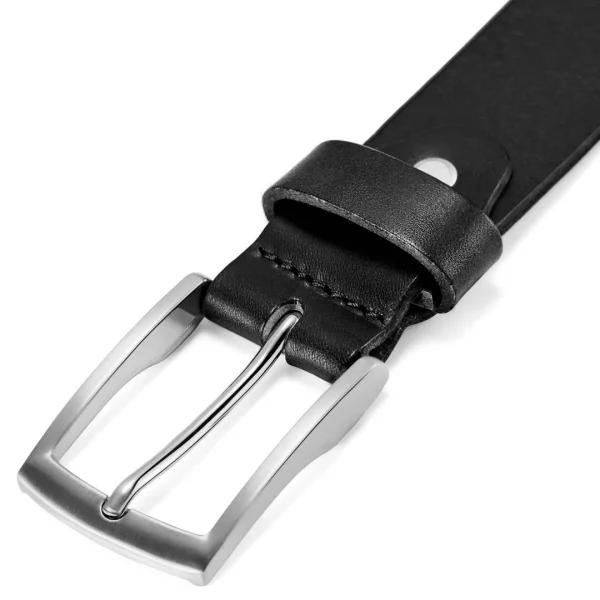 Salt & Hide Ceinture Noire En Cuir Pleine Fleur Henry – Taille XL De super promotions disponibles 4