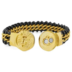 excellente qualité Fort Tempus Bracelet En Cuir Et En Acier à Tête De Lion 9