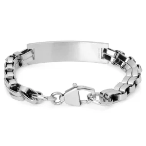 soldes de Noël Fort Tempus Bracelet ID En Métal Argenté 9