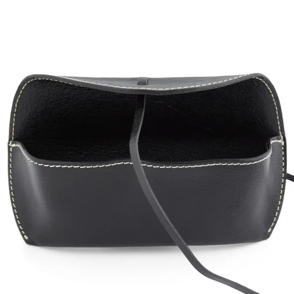 Salt & Hide Etui à Lunettes En Cuir Noir magasins pas chers 3