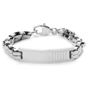 soldes de Noël Fort Tempus Bracelet ID En Métal Argenté 7