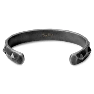 Moody Mason Bracelet Manchette Jax à Pointes En Acier Gris qualité supérieure 9