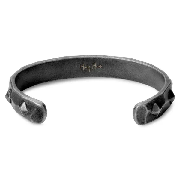 Moody Mason Bracelet Manchette Jax à Pointes En Acier Gris qualité supérieure 3