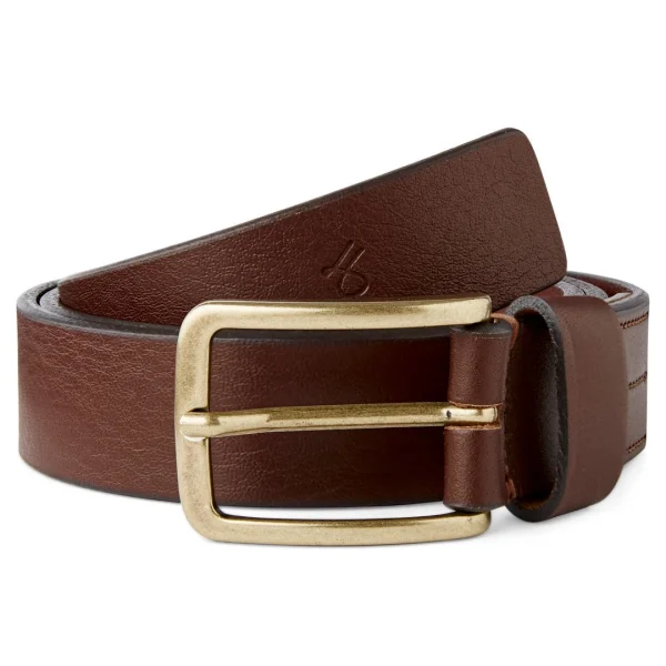 grande qualité Fawler Ceinture En Cuir Brun Foncé Frang 1