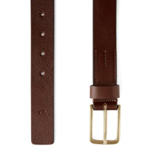 grande qualité Fawler Ceinture En Cuir Brun Foncé Frang 10