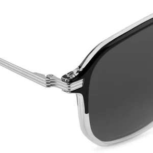 Arkai Occasus | Lunettes De Soleil à Verres Polarisés Gris Clair Et Double Pont Noir Et Transparent Livraison Standard/Rapide 16