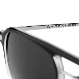 Arkai Occasus | Lunettes De Soleil à Verres Polarisés Gris Clair Et Double Pont Noir Et Transparent Livraison Standard/Rapide 18