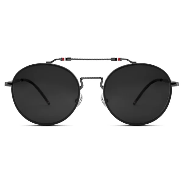 pas cher en ligne Lucleon Occasus | Lunettes De Soleil Noires à Verres Ronds Polarisés Et Double Pont 1