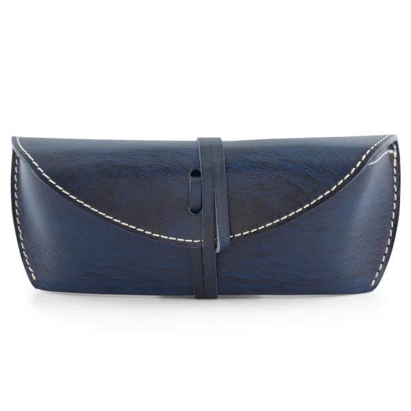 Salt & Hide Etui à Lunette En Cuir Bleu belle 1