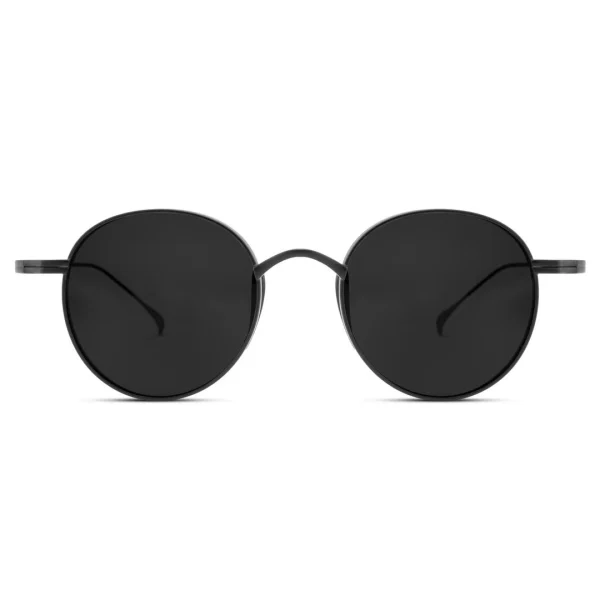 vente en ligne pas cher Arkai Occasus | Lunettes De Soleil En Titane Noir à Verres Ronds Polarisés 1