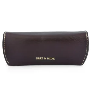 Salt & Hide Etui à Lunettes En Cuir Couleur Café marque moins cher 14