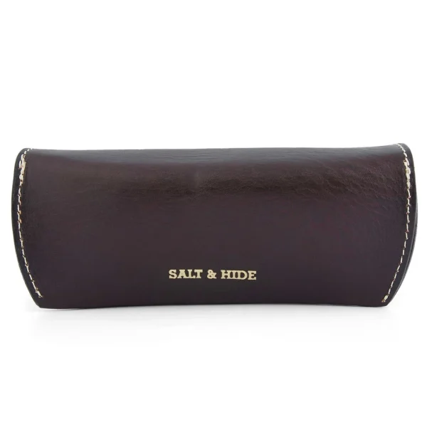 Salt & Hide Etui à Lunettes En Cuir Couleur Café marque moins cher 5