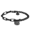 Lucleon Bracelet Amager Clarke Couleur Gris Gunmetal à Maille Torsadée Et Maille Gourmette Avec Pendentif Smiley grande qualité 8