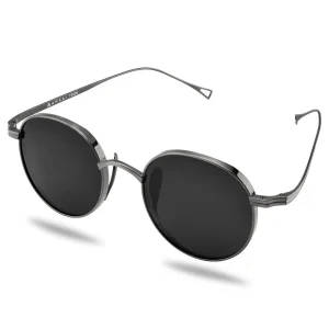 Arkai Occasus | Lunettes De Soleil En Titane Gris Anthracite à Verres Ronds Polarisés soldes de Noël 16