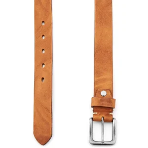 marque moins cher BSWK Ceinture En Cuir Cognac Au Look Vintage 10