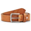 marque moins cher BSWK Ceinture En Cuir Cognac Au Look Vintage 14