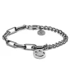 Lucleon Bracelet Amager Clarke Argenté à Maille Torsadée Et Maille Gourmette Avec Pendentif Smiley mode pas cher 22