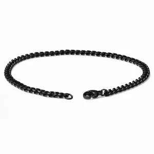 marque pas cher Lucleon Bracelet Chaîne à Mailles Noires – 4 Mm 14