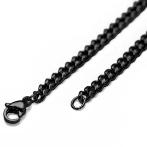 marque pas cher Lucleon Bracelet Chaîne à Mailles Noires – 4 Mm 10