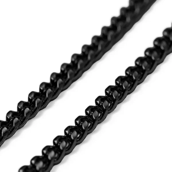 marque pas cher Lucleon Bracelet Chaîne à Mailles Noires – 4 Mm 6