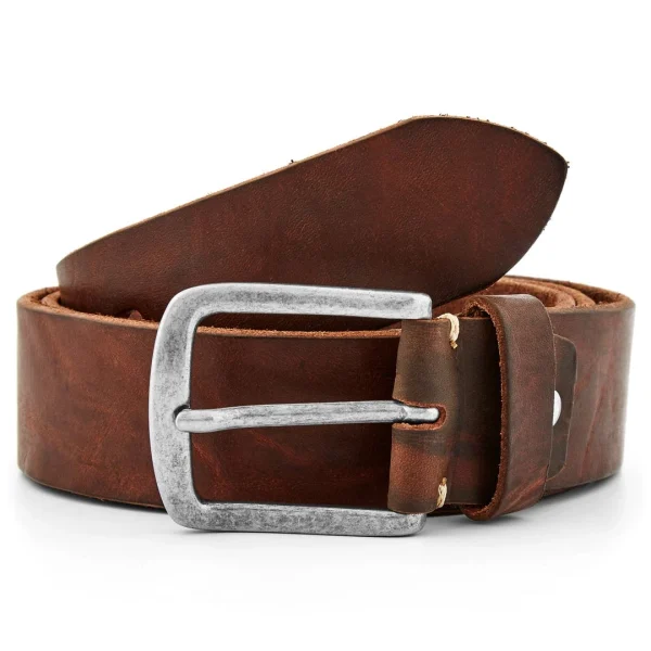 pas cher en vente BSWK Ceinture En Cuir Marron Au Look Vintage 1