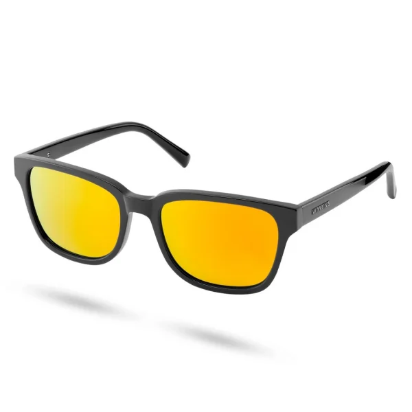 Officielle Waykins Lunettes De Soleil Noires Wilmer Thea à Verres Miroir Polarisés Jaune-orange 1