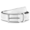 destockage Salt & Hide Ceinture En Cuir Blanc Homer 20