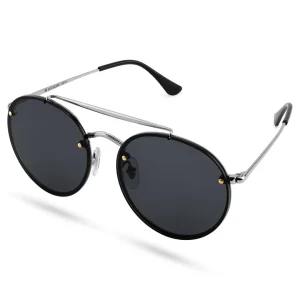 prix de gros Lucleon Occasus | Lunettes De Soleil Aviator Rondes à Verres Noirs 16