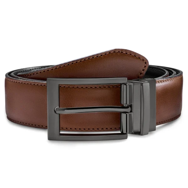 BSWK Vincio | Ceinture Réversible En Cuir Pleine Fleur Noir Et Brun REMISE allant jusqu. 1