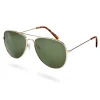 Waykins Lunettes De Soleil Warren Aviator à Monture Dorée mode pas cher 22