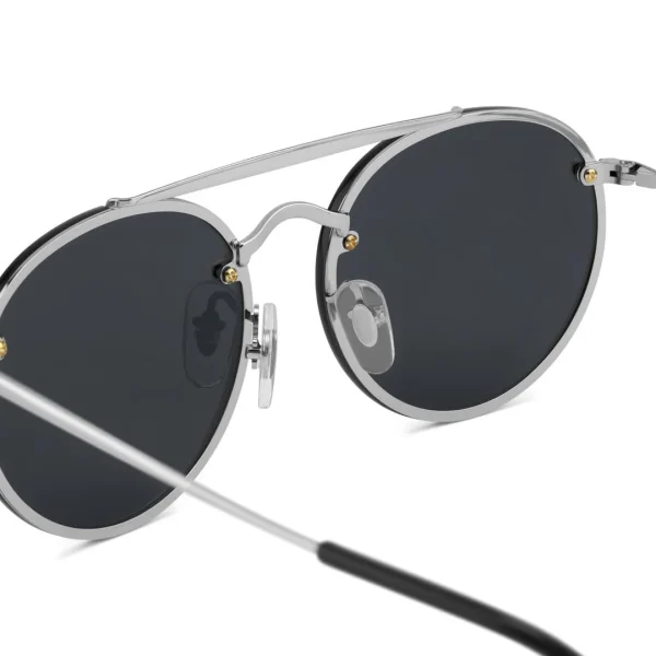 prix de gros Lucleon Occasus | Lunettes De Soleil Aviator Rondes à Verres Noirs 7