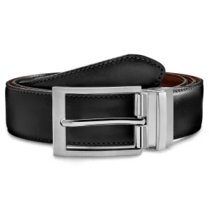 BSWK Vincio | Ceinture Réversible En Cuir Pleine Fleur Noir Et Brun REMISE allant jusqu. 12