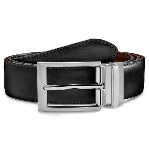 BSWK Vincio | Ceinture Réversible En Cuir Pleine Fleur Noir Et Brun REMISE allant jusqu. 4