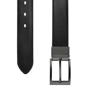 BSWK Vincio | Ceinture Réversible En Cuir Pleine Fleur Noir Et Brun REMISE allant jusqu. 14