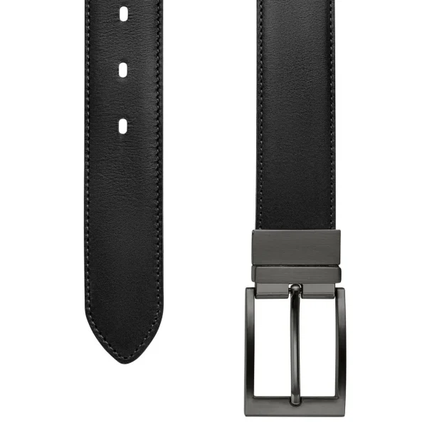 BSWK Vincio | Ceinture Réversible En Cuir Pleine Fleur Noir Et Brun REMISE allant jusqu. 5