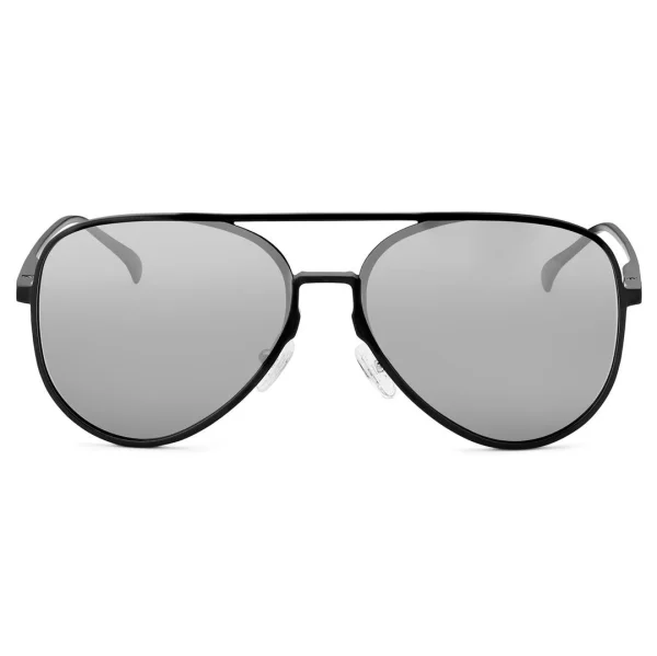 pas cher en ligne Lucleon Lunettes De Soleil Aviator Noires à Verres Polarisés 3