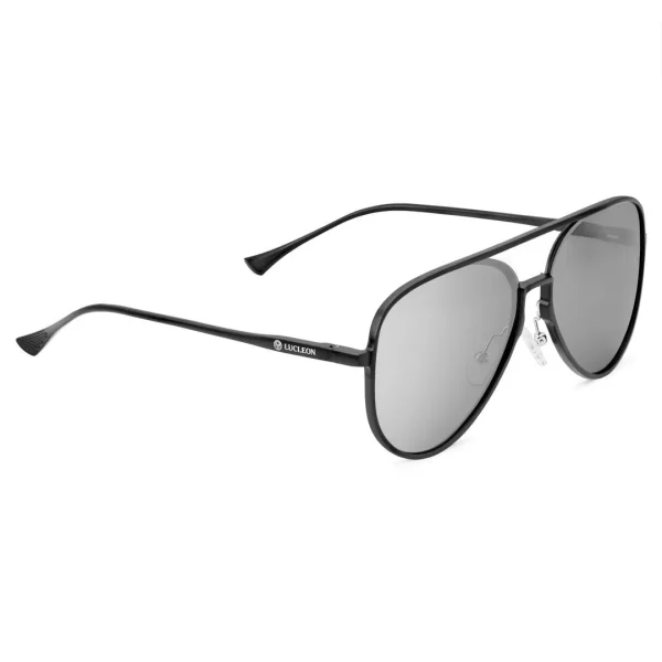 pas cher en ligne Lucleon Lunettes De Soleil Aviator Noires à Verres Polarisés 4