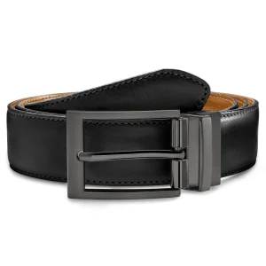 BSWK Vincio | Ceinture Réversible En Cuir Pleine Fleur Noir Et Brun Havane vente à bas prix 12