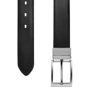 BSWK Vincio | Ceinture Réversible En Cuir Pleine Fleur Noir Et Brun Havane vente à bas prix 14